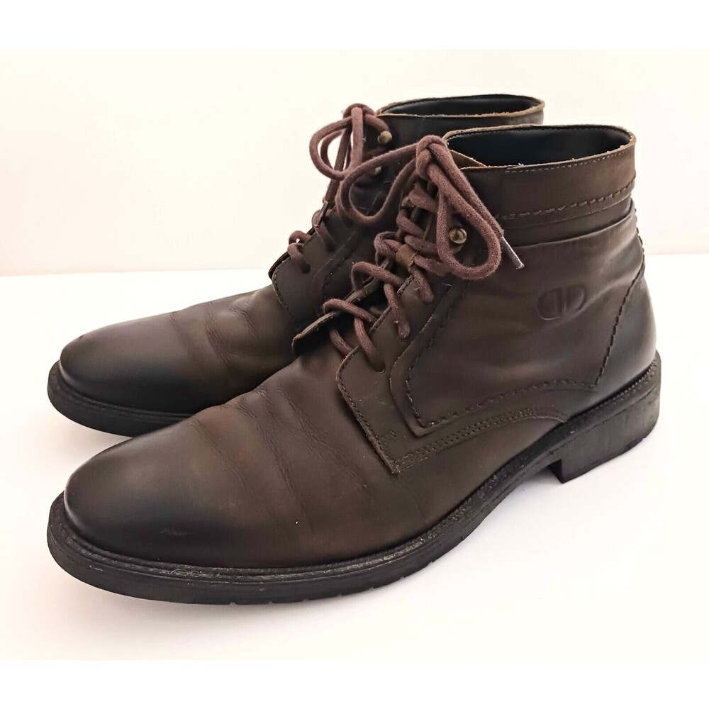 Democrata Garage Collection Mens Brown Leather Lace Up Ankle Boot EU 42 US 9